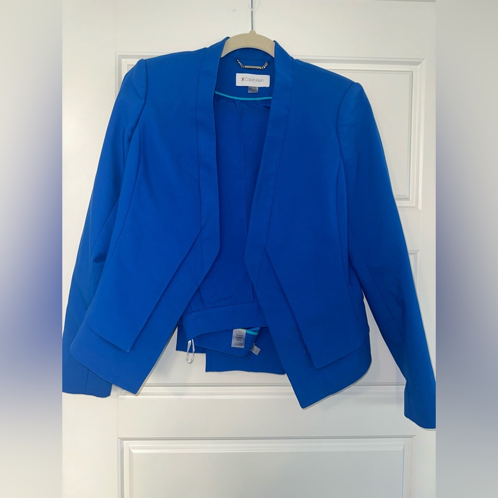 Calvin Klein Royal Blue Open Front Blazer - Picture 1 of 6